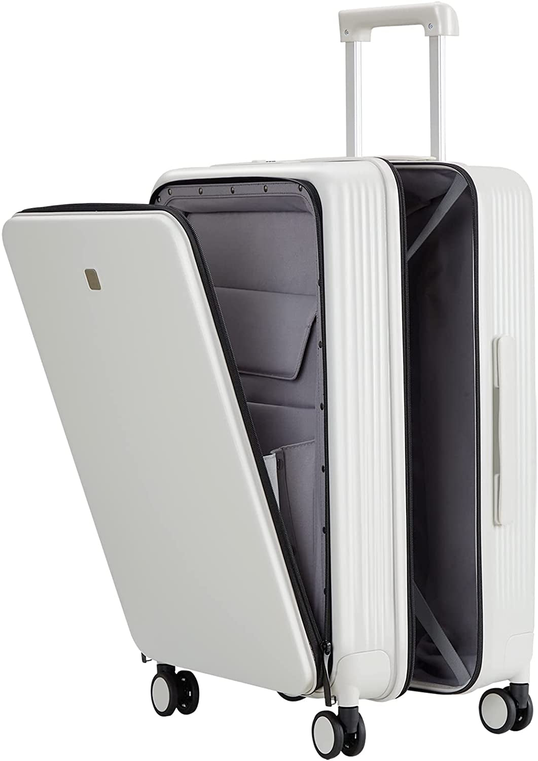 Carry on Luggage with Spinner Wheels Hard Suitcases with Front Pocket & TSA Lock