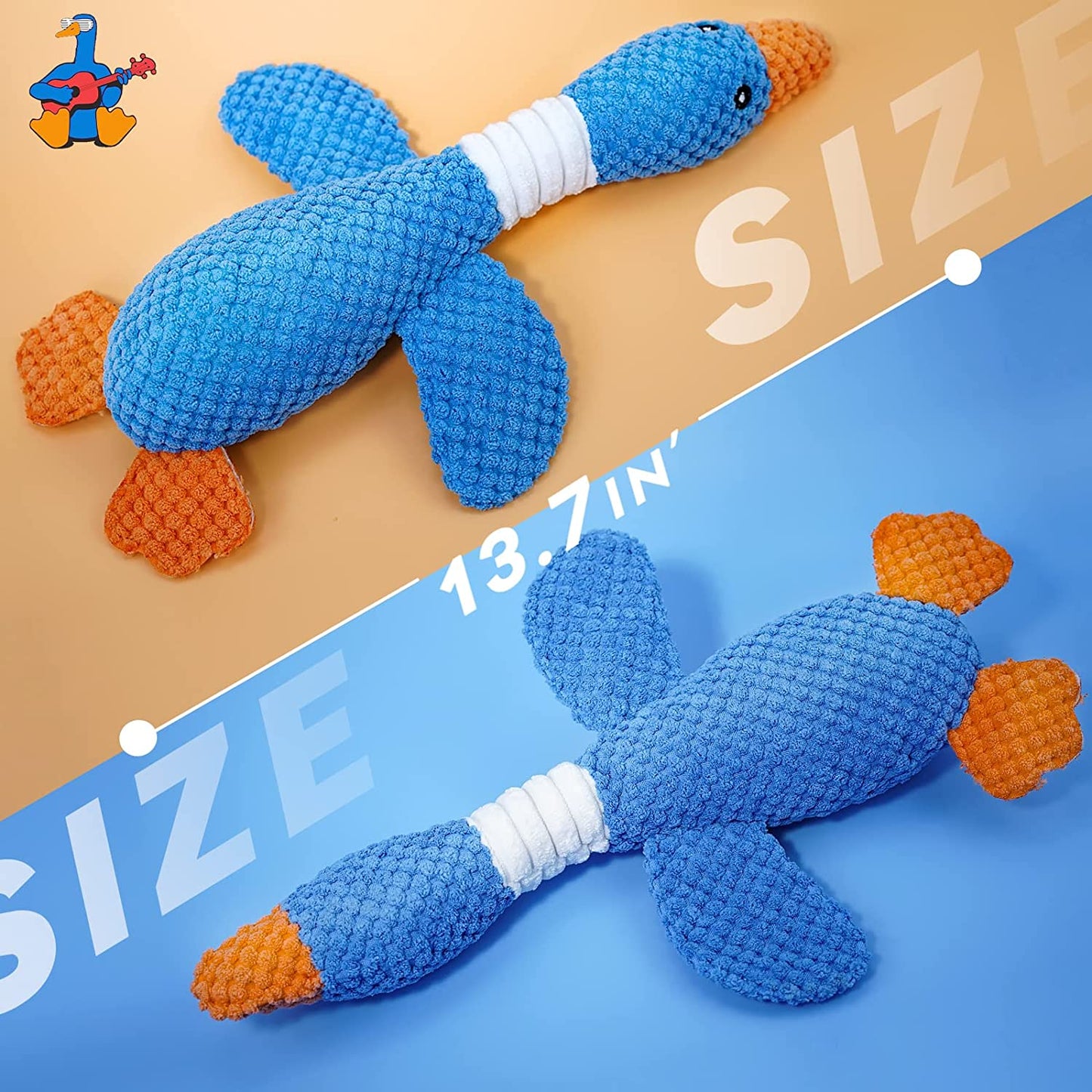 Indestructible Dog Toys for Aggressive Chewers - Crinkle Squeaky Dog Toys for Teething