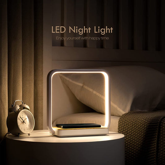 Bedside Lamp with Wireless Charger Touch Control Desk Lamp for Decor