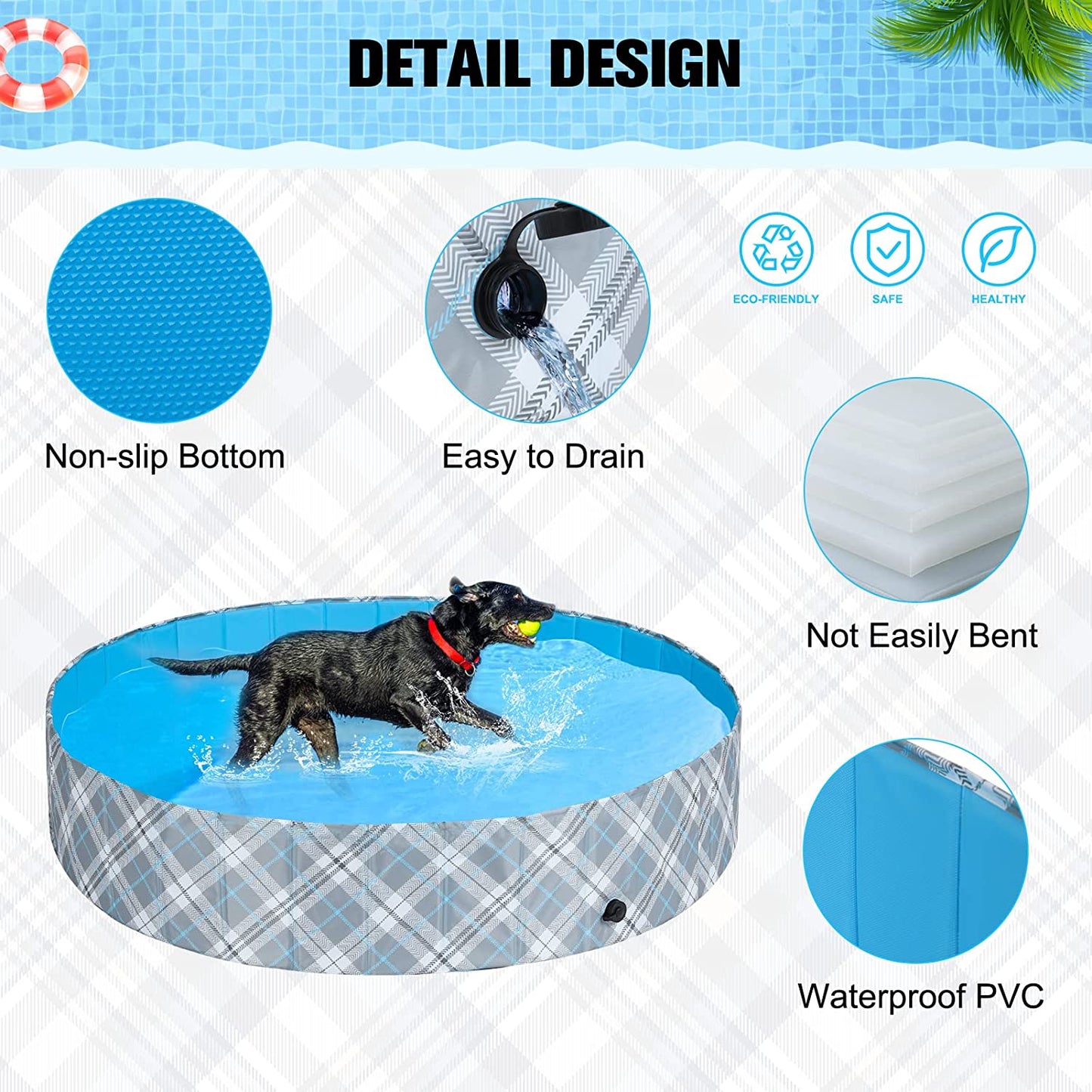 Foldable Dog Swimming Pool - Outdoor/Indoor Leak-Proof Dog Pool