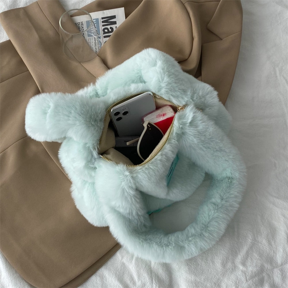 The Tote Bags Fluffy Faux Fur Tote Bag
