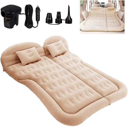 Camping Air Mattress Bed With Cushion Pillow - Inflatable Thickened Air Bed with Air Pump