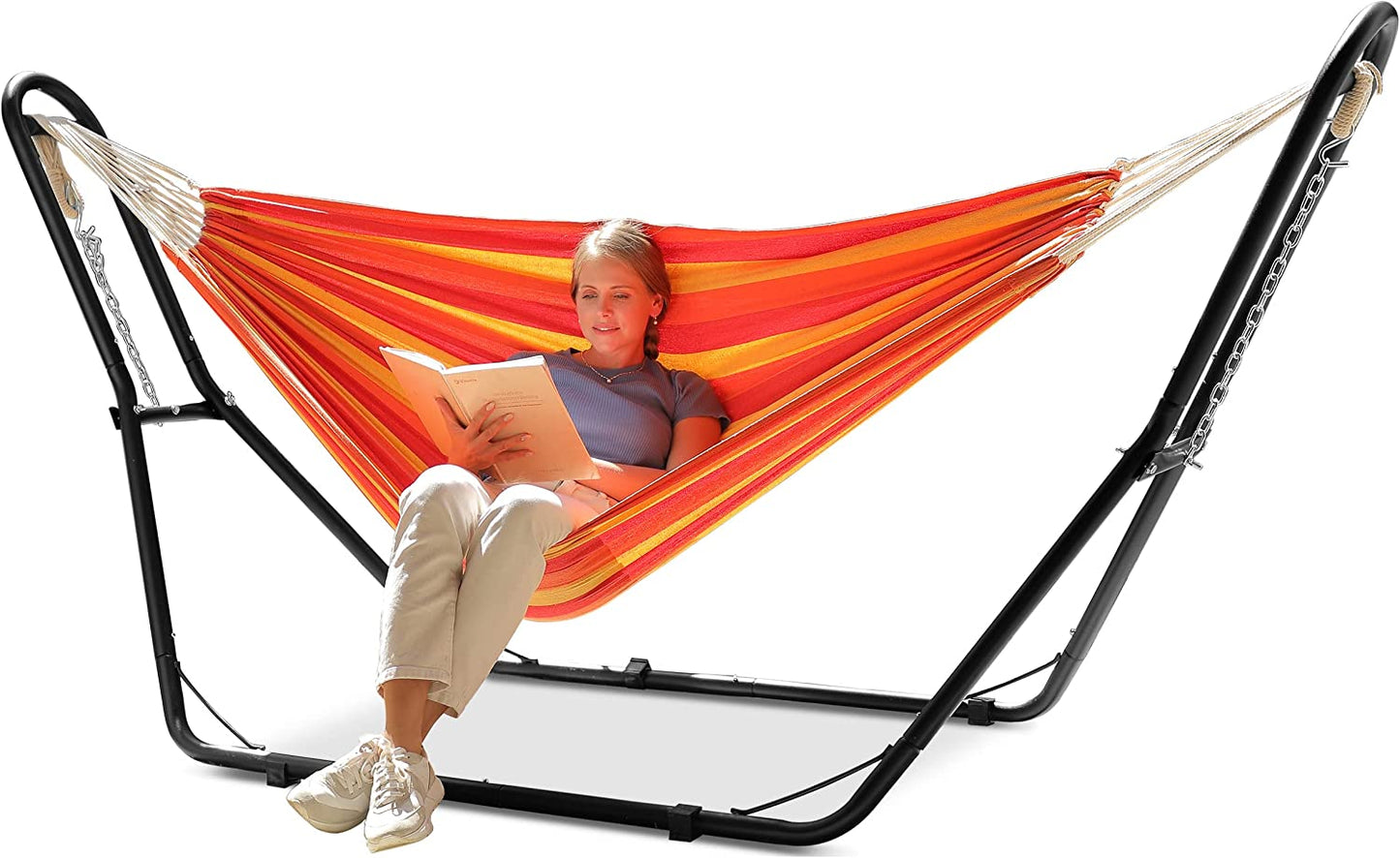 2 Person Hammock With Stand - Garden Hammock For Backyard Camping