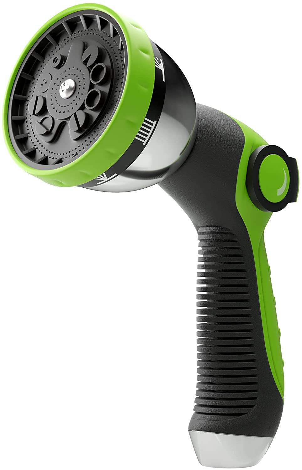 Garden Hose Nozzle - THUMB CONTROL on/off VALVE - 10 Spray Pattern