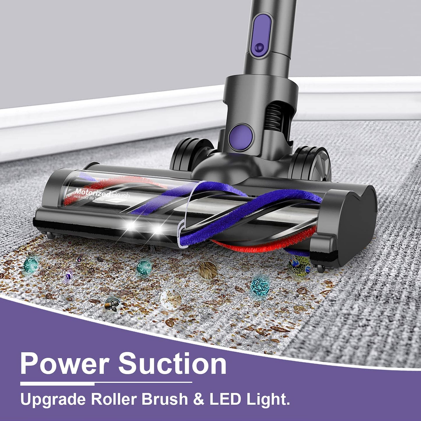 Cordless Vacuum Cleaner - Large Capacity Vacuum Cleaner with Detachable Battery and Washable Dust Cup