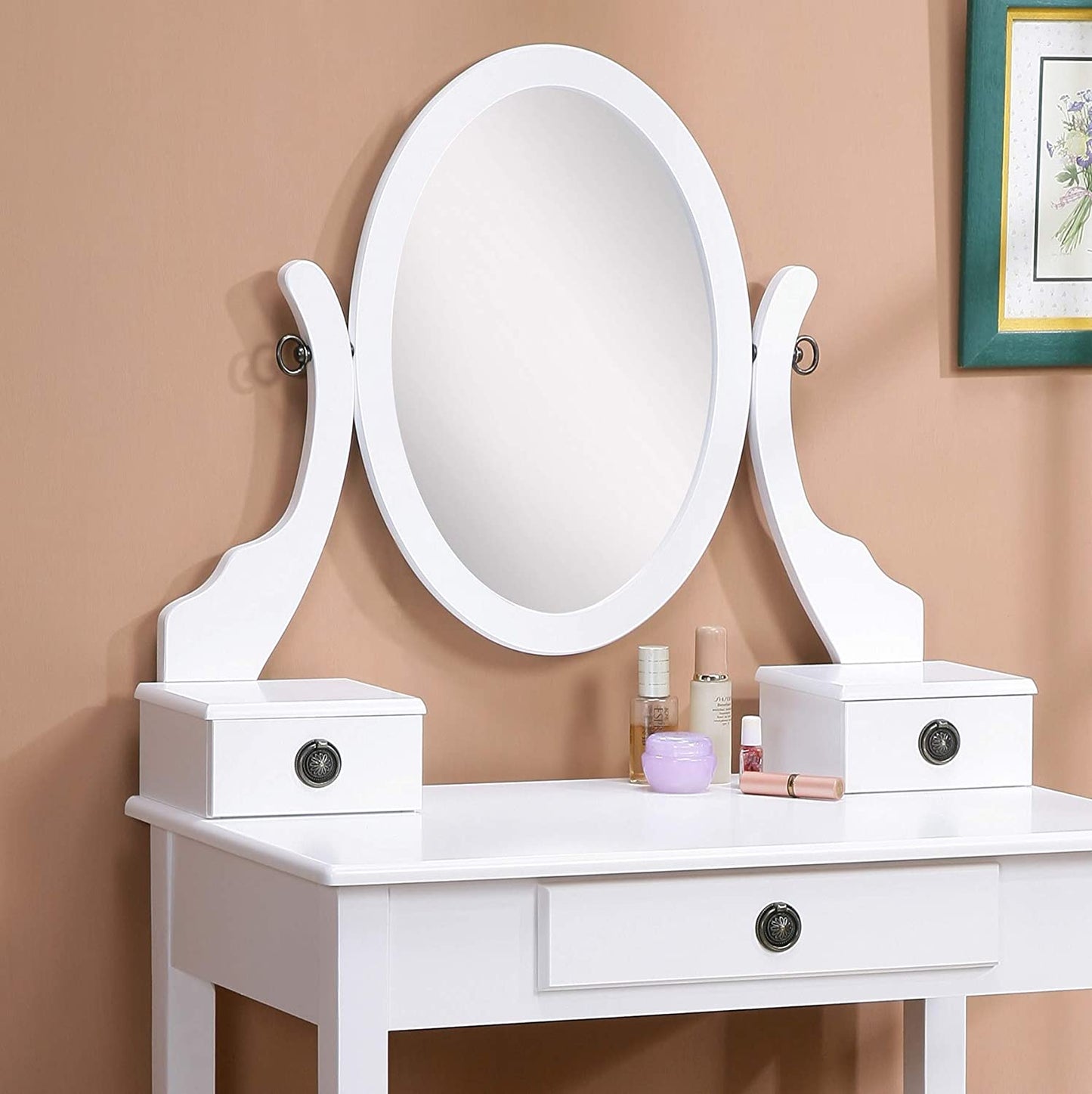 Vanity Table Set - Women Makeup Tables With Drawer and Stool