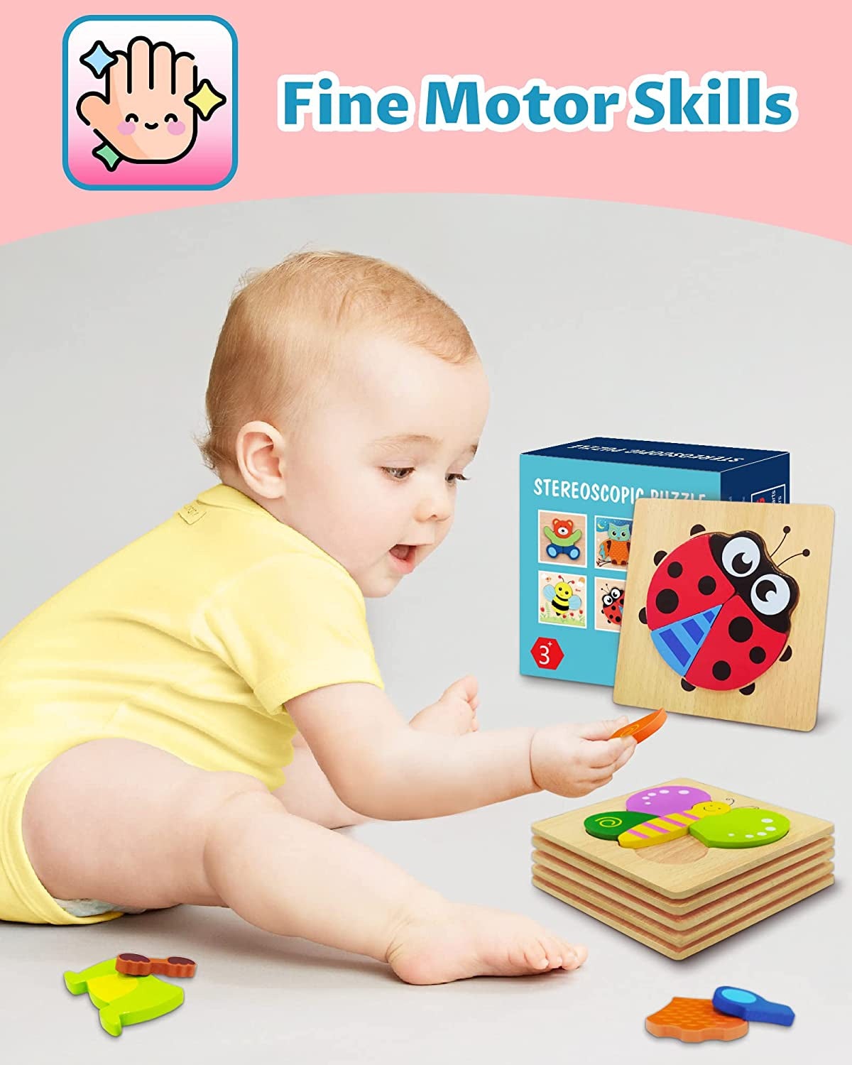 Wooden Puzzles Toys For Boys and Girls Animal Jigsaw Puzzles Learning Educational