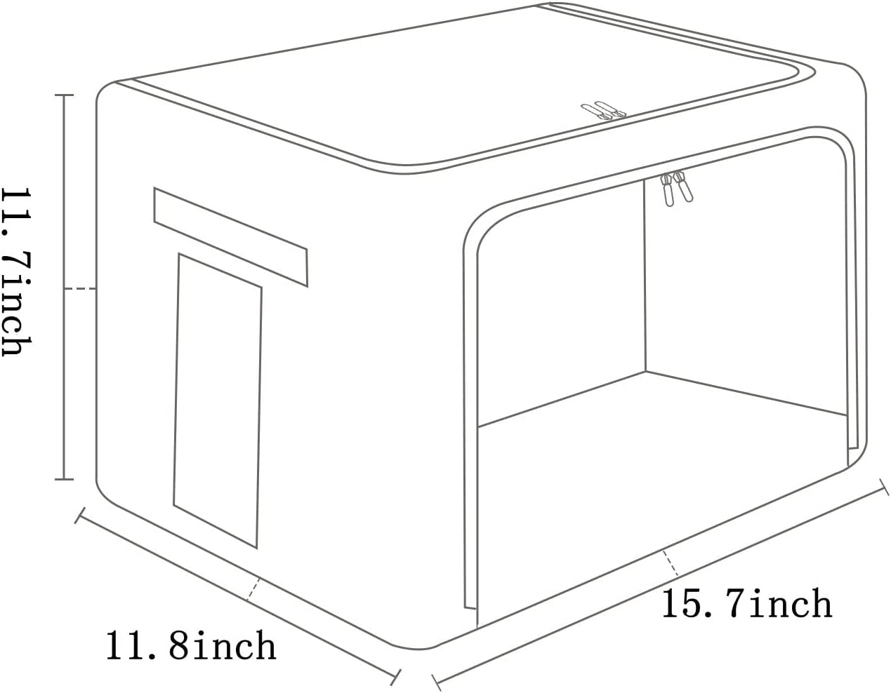 Clothes Storage Box - Stackable Storage Box Foldable Linen Fabric Box Organizer 2 Pack