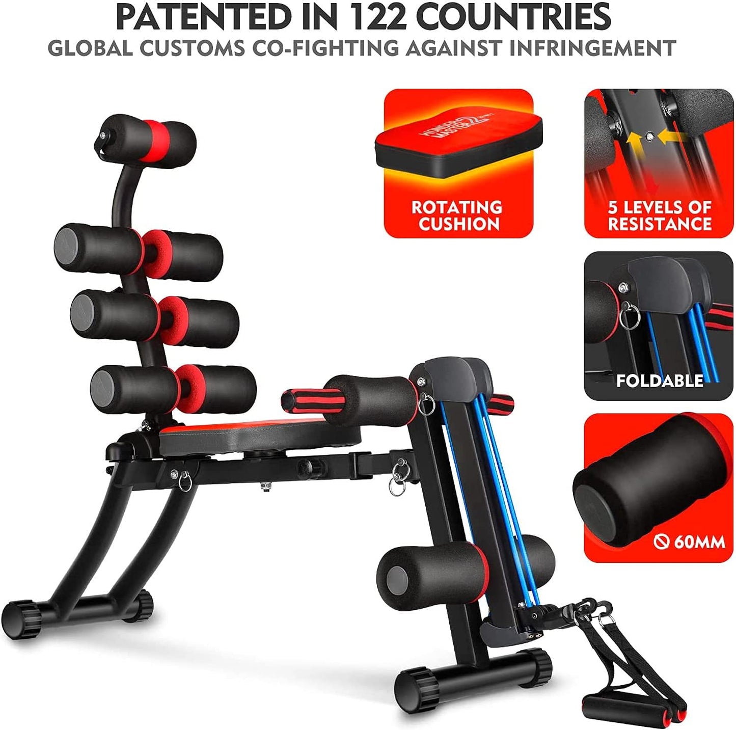Foldable & Adjustable Core Strength Training and Abdominal Workout Equipment