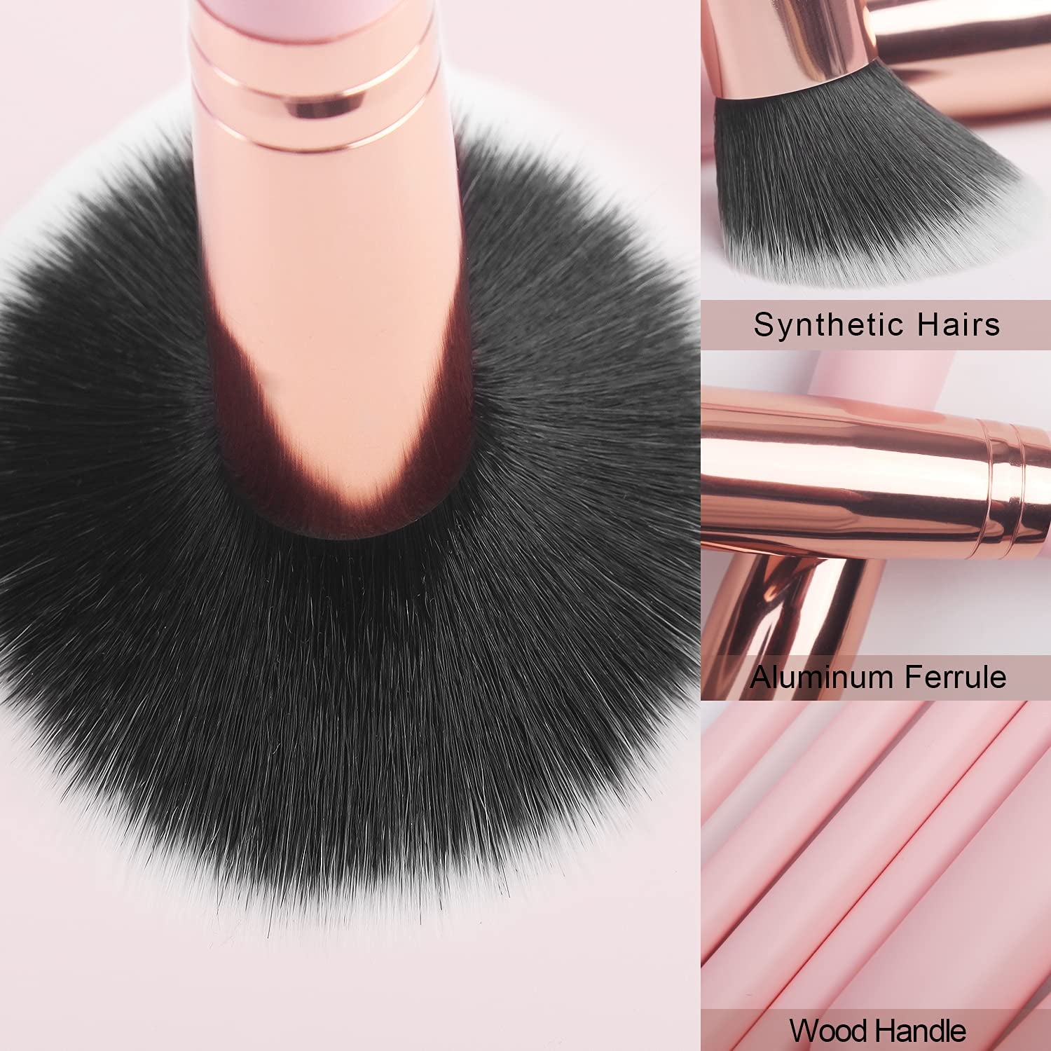 16Pcs Makeup Brushes Set with 1 Eyebrow Razor