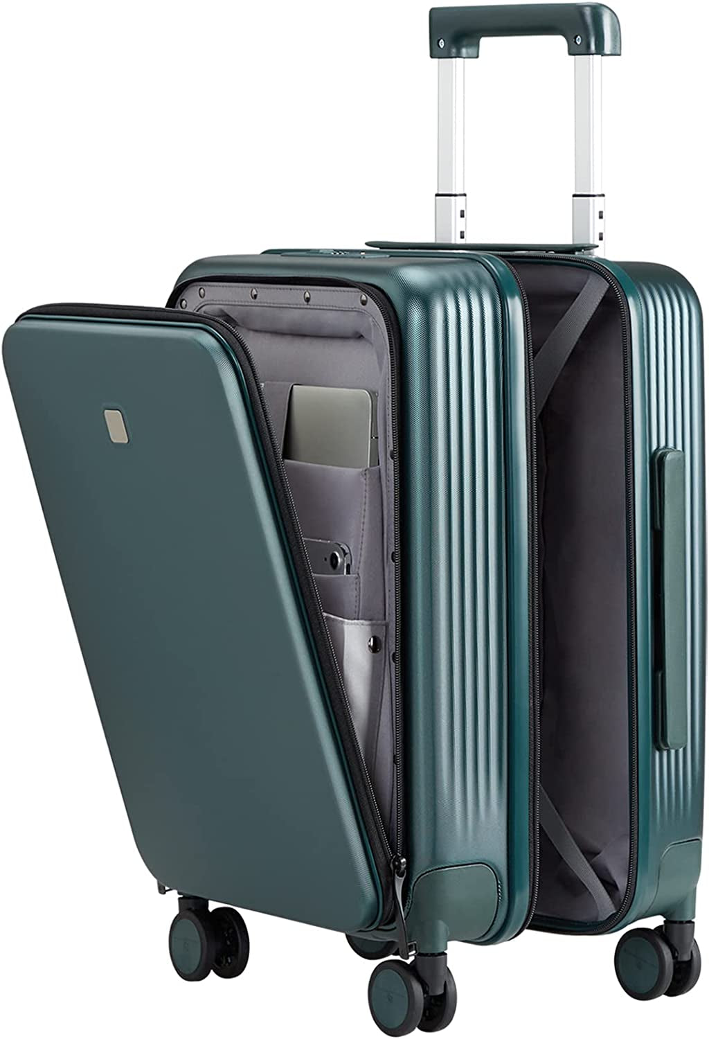 Carry on Luggage with Spinner Wheels Hard Suitcases with Front Pocket & TSA Lock