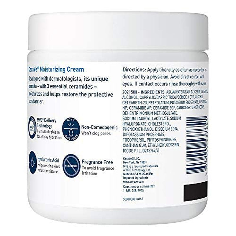Cerave - Hydrating Moisturizing Cream Nourishing Body and Face Moisturizer for Dry Skin - Enriched with Hyaluronic Acid and Ceramides