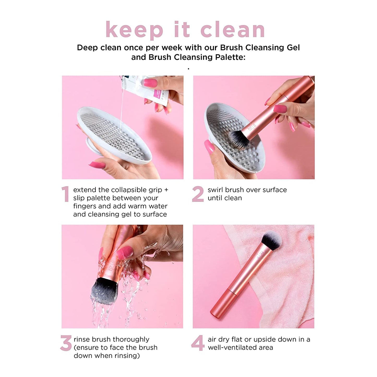 Face Base Makeup Brush Kit Works with Liquid Cream & Powder
