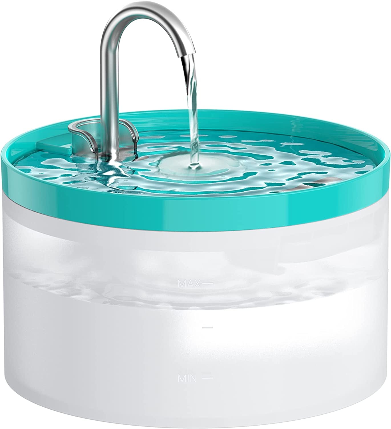 Cat Water Fountain - Pet Silent Water Fountain Built-In Led Light Activated