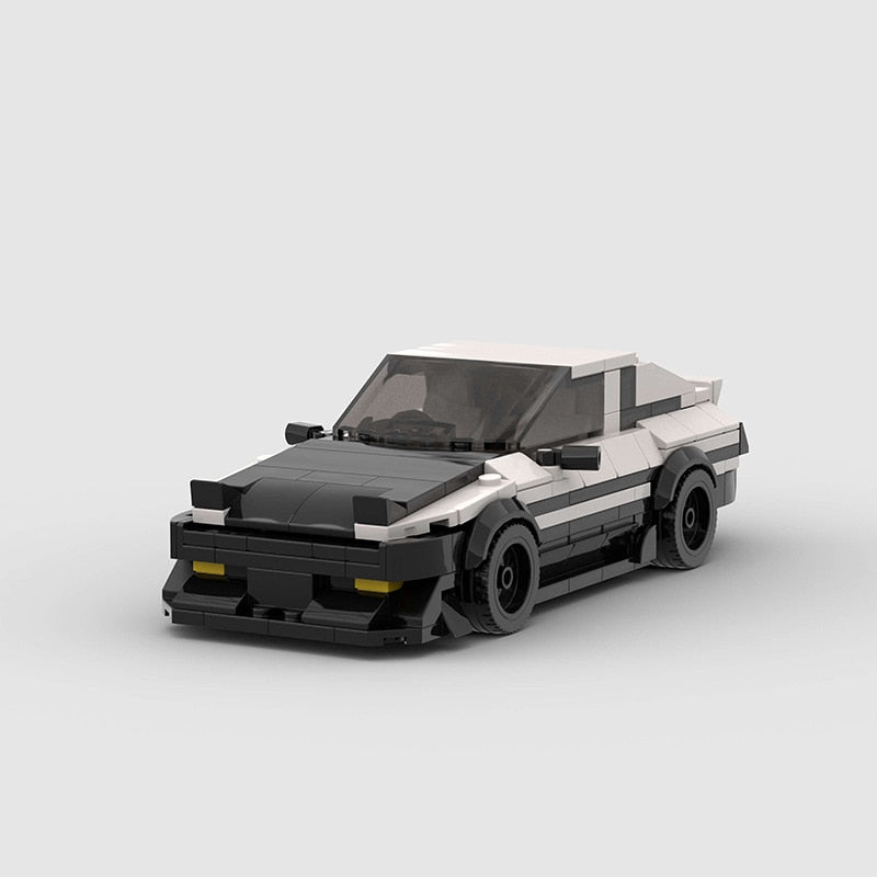 AE86 Black & White Lego Building Block Toy Car