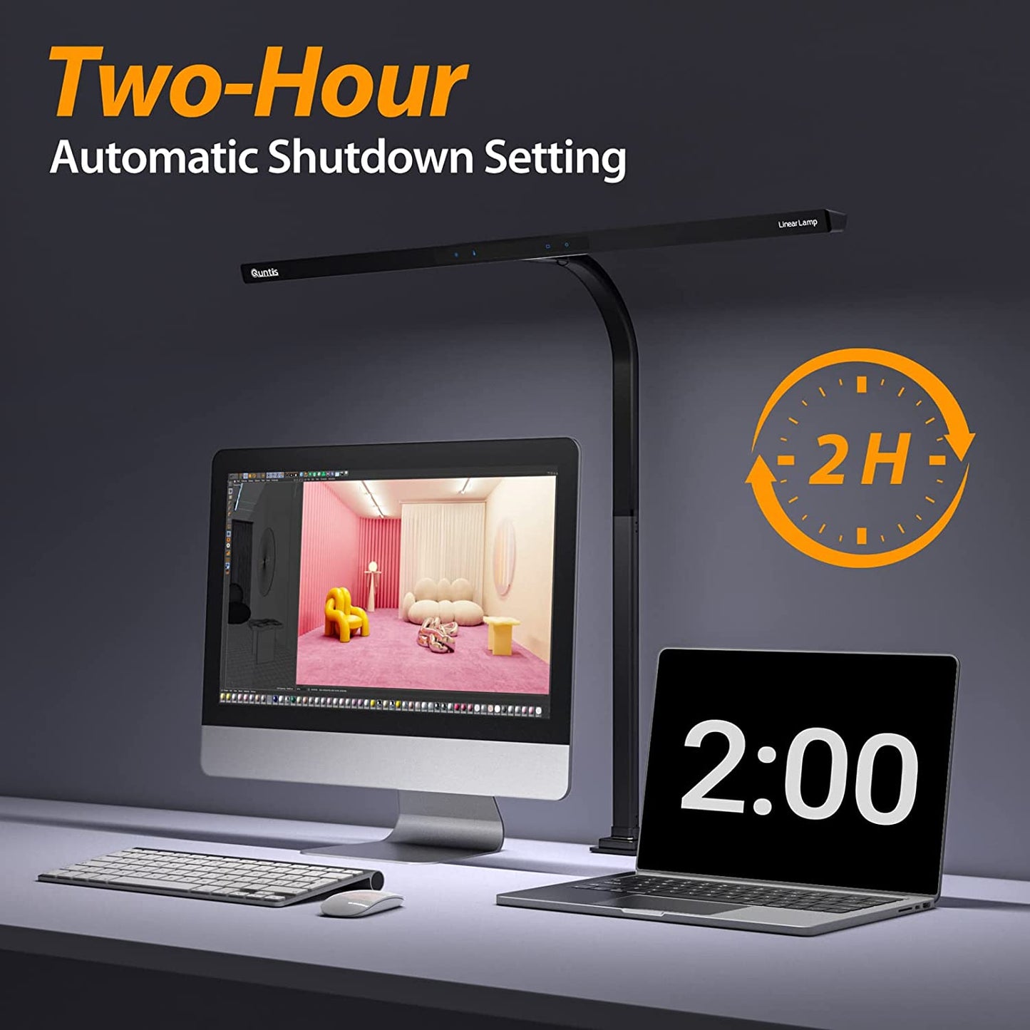 LED Desk Lamp - Auto-Dimming Table Clamp Light