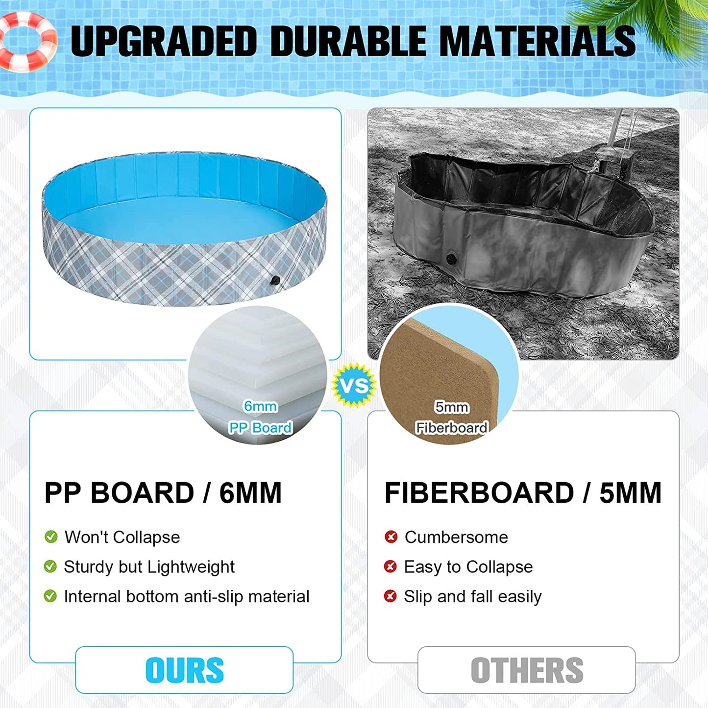 Foldable Dog Swimming Pool - Outdoor/Indoor Leak-Proof Dog Pool