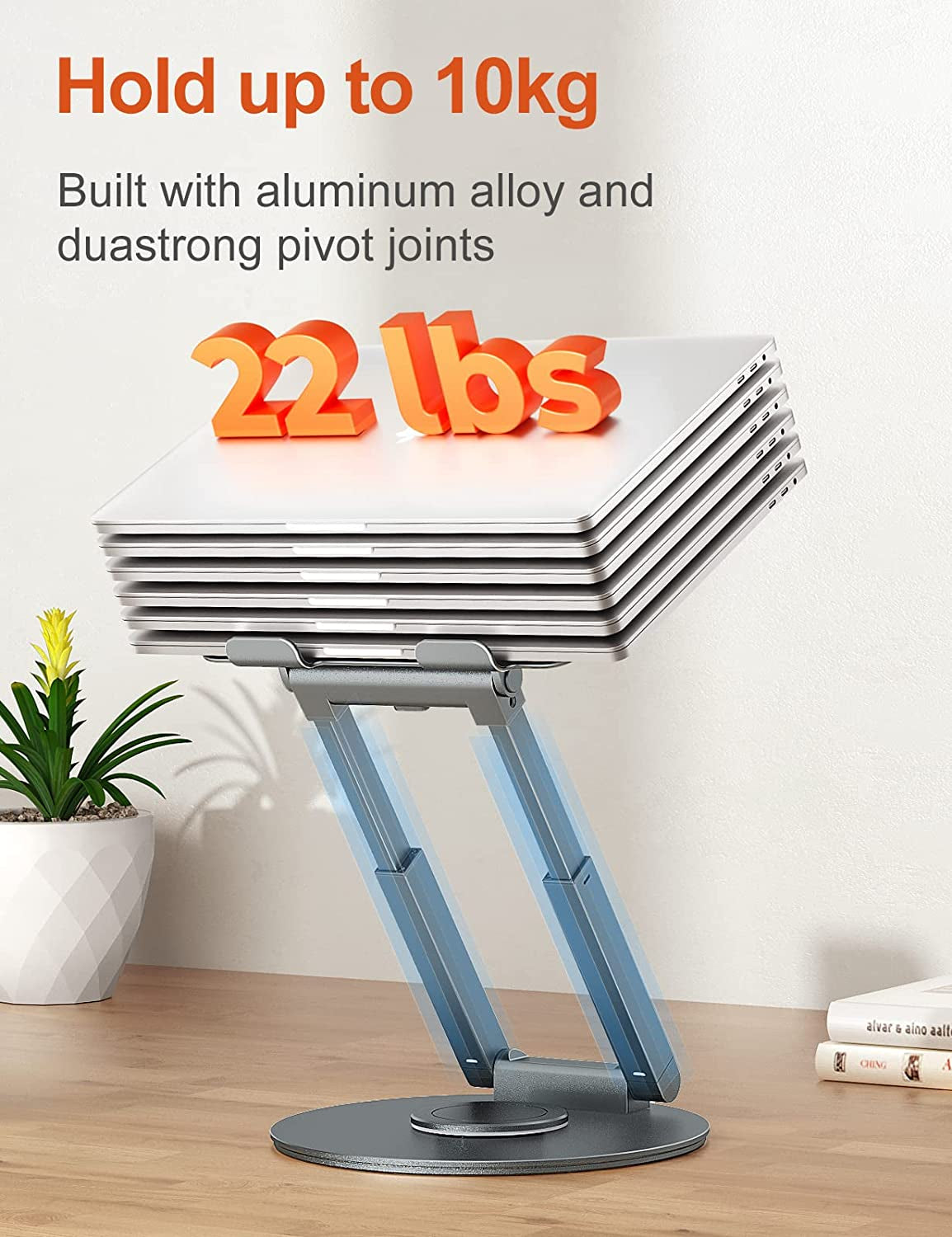 Adjustable Laptop Stand with 360° Swivel Base - Ergonomic Laptop Stand