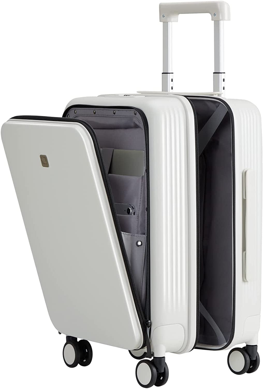 Carry on Luggage with Spinner Wheels Hard Suitcases with Front Pocket & TSA Lock