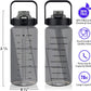 2L Water Bottle with Sleeve Bottle and Straw Leak-Proof Bottle