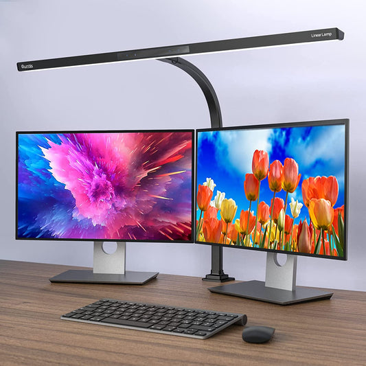 LED Desk Lamp - Auto-Dimming Table Clamp Light