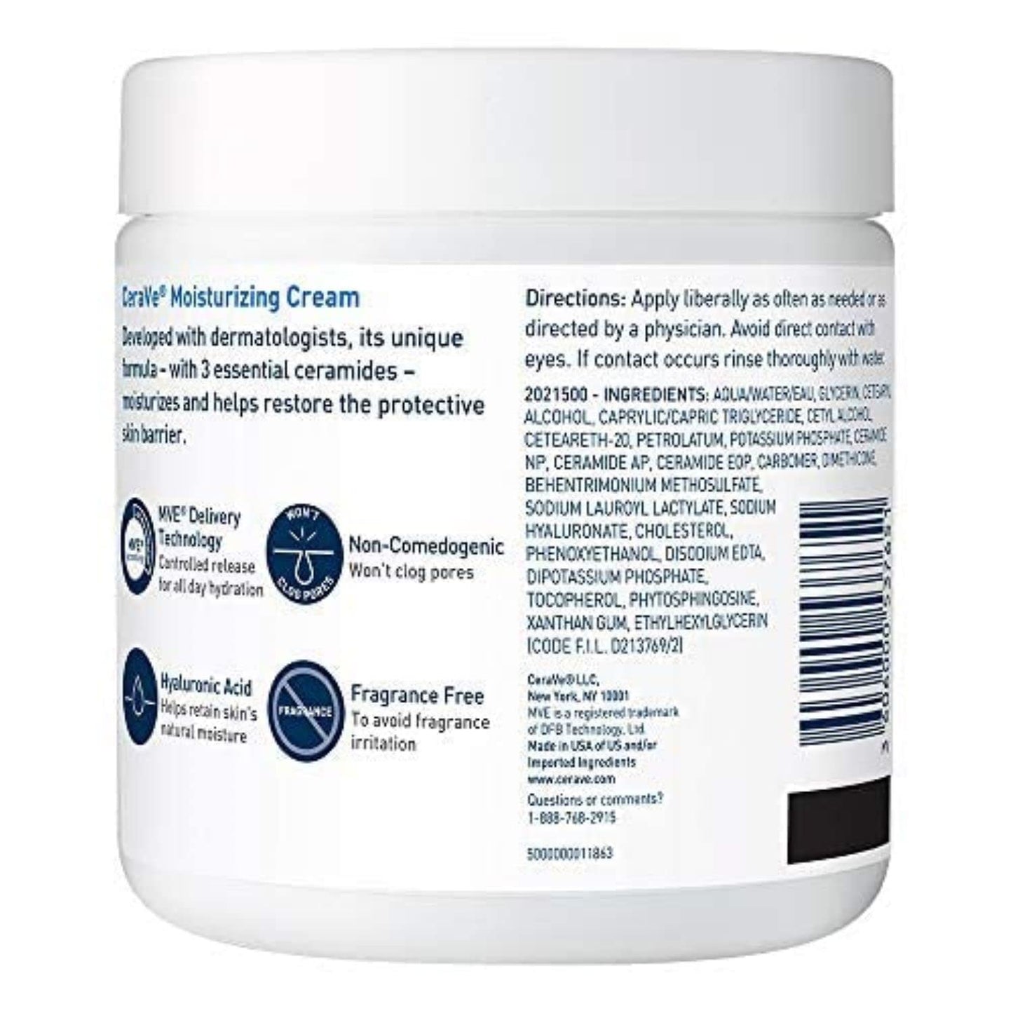 Cerave - Hydrating Moisturizing Cream Nourishing Body and Face Moisturizer for Dry Skin - Enriched with Hyaluronic Acid and Ceramides