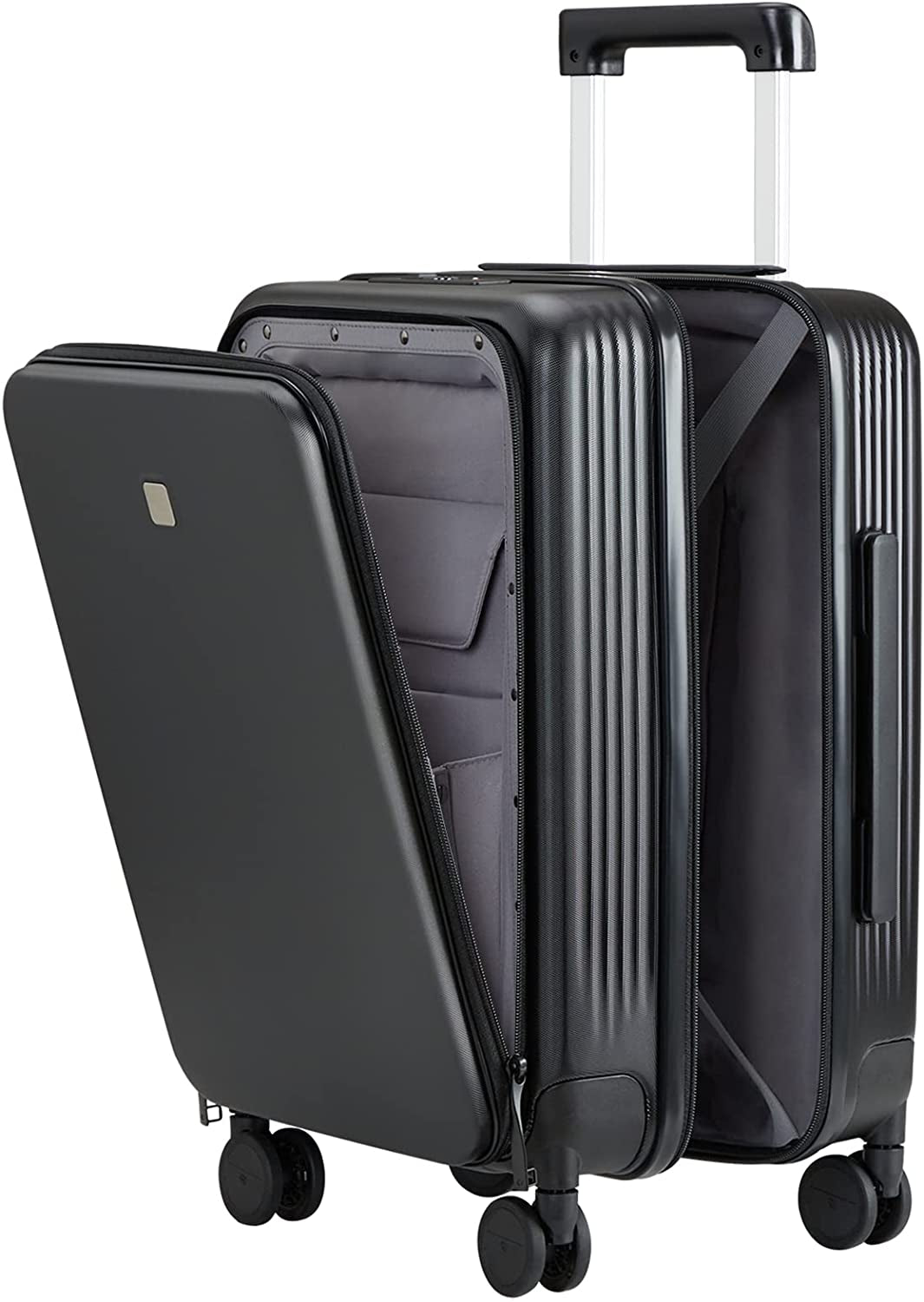 Carry on Luggage with Spinner Wheels Hard Suitcases with Front Pocket & TSA Lock