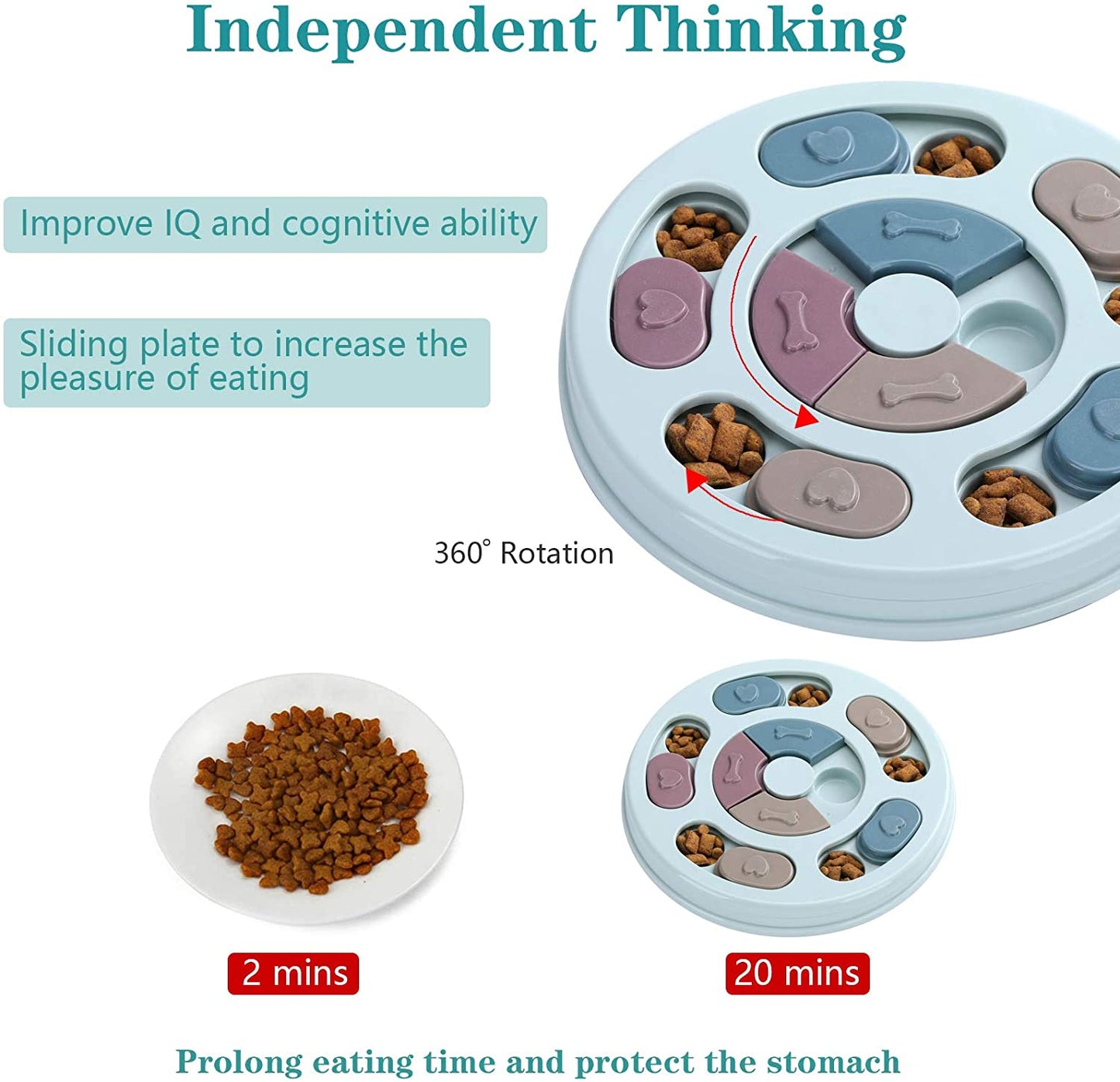 Dog Food Puzzle Feeder - Toys IQ Training & Mental Enrichment Dog Treat Puzzle
