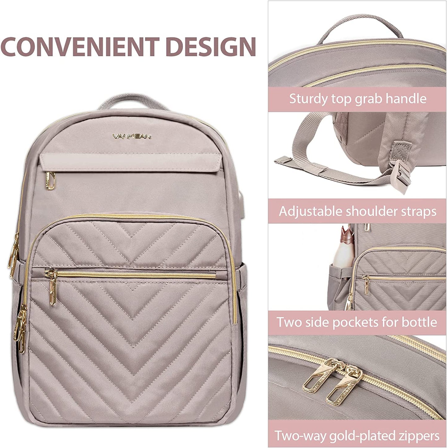 Laptop Backpack - Waterproof Laptop Bag with USB Port Travel Bags