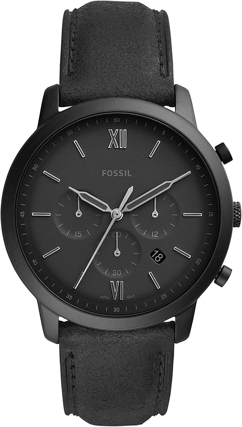 Fossil Neutral Men's Chronograph Watch - Stainless Steel Bracelet or Genuine Leather Band Watches