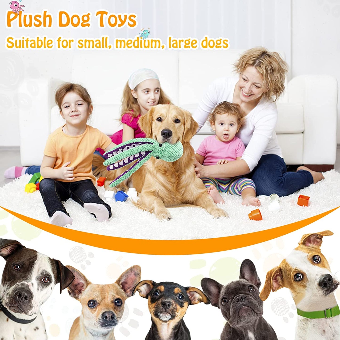 Squeaky Dog Toys - Big Stuffed Toys Durable Puppy Chew Toys