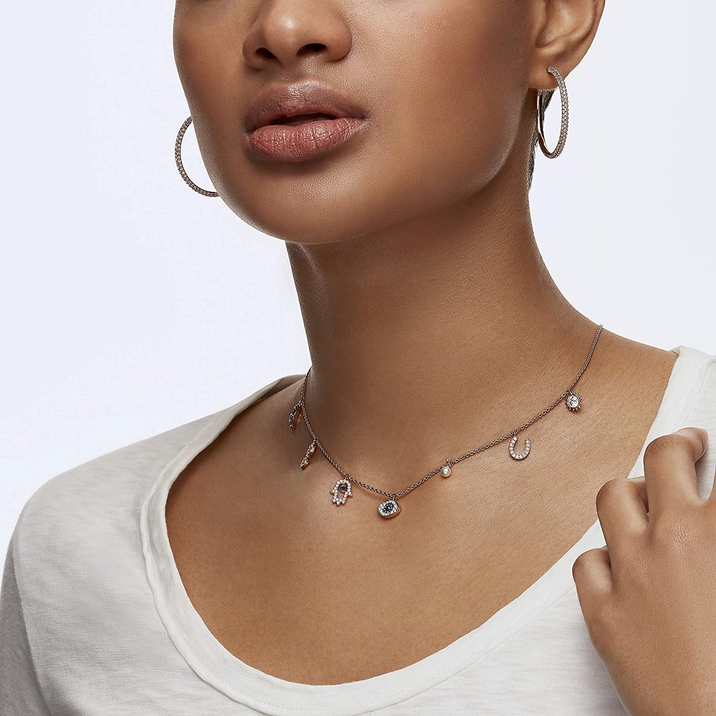 Evil Eye Symbolic Crystal Necklace Jewelry
