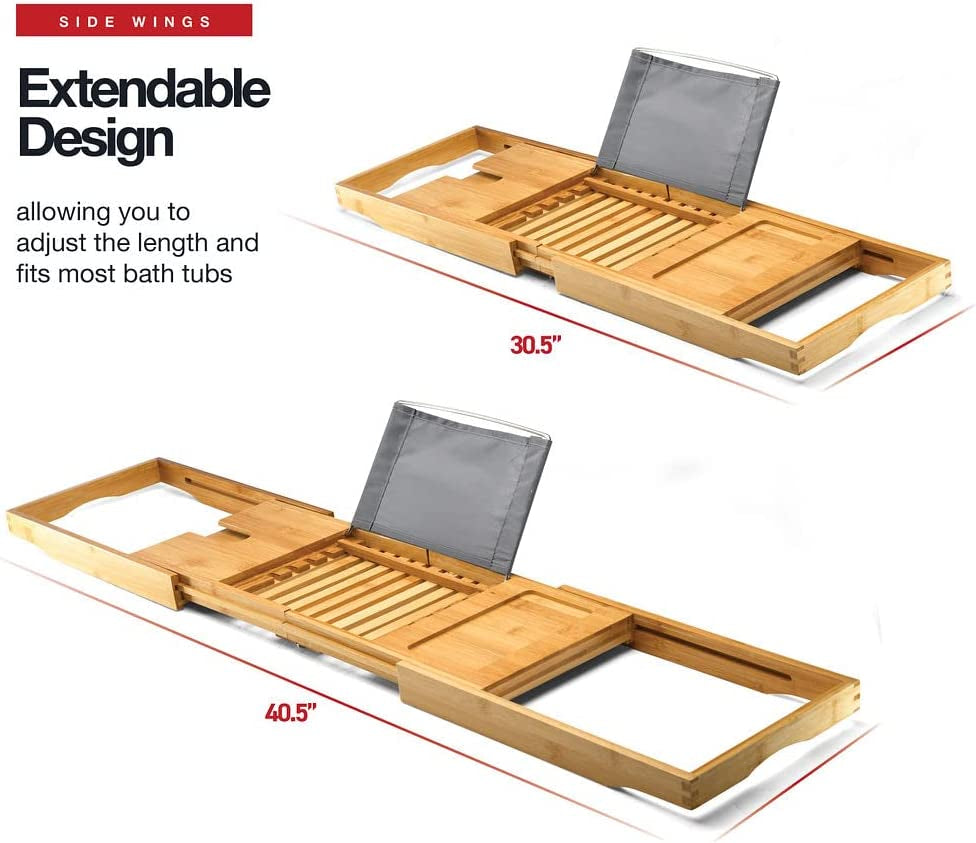 Bathtub Tray Caddy - Foldable Waterproof Bath Tray Phone Gift for Men & Women