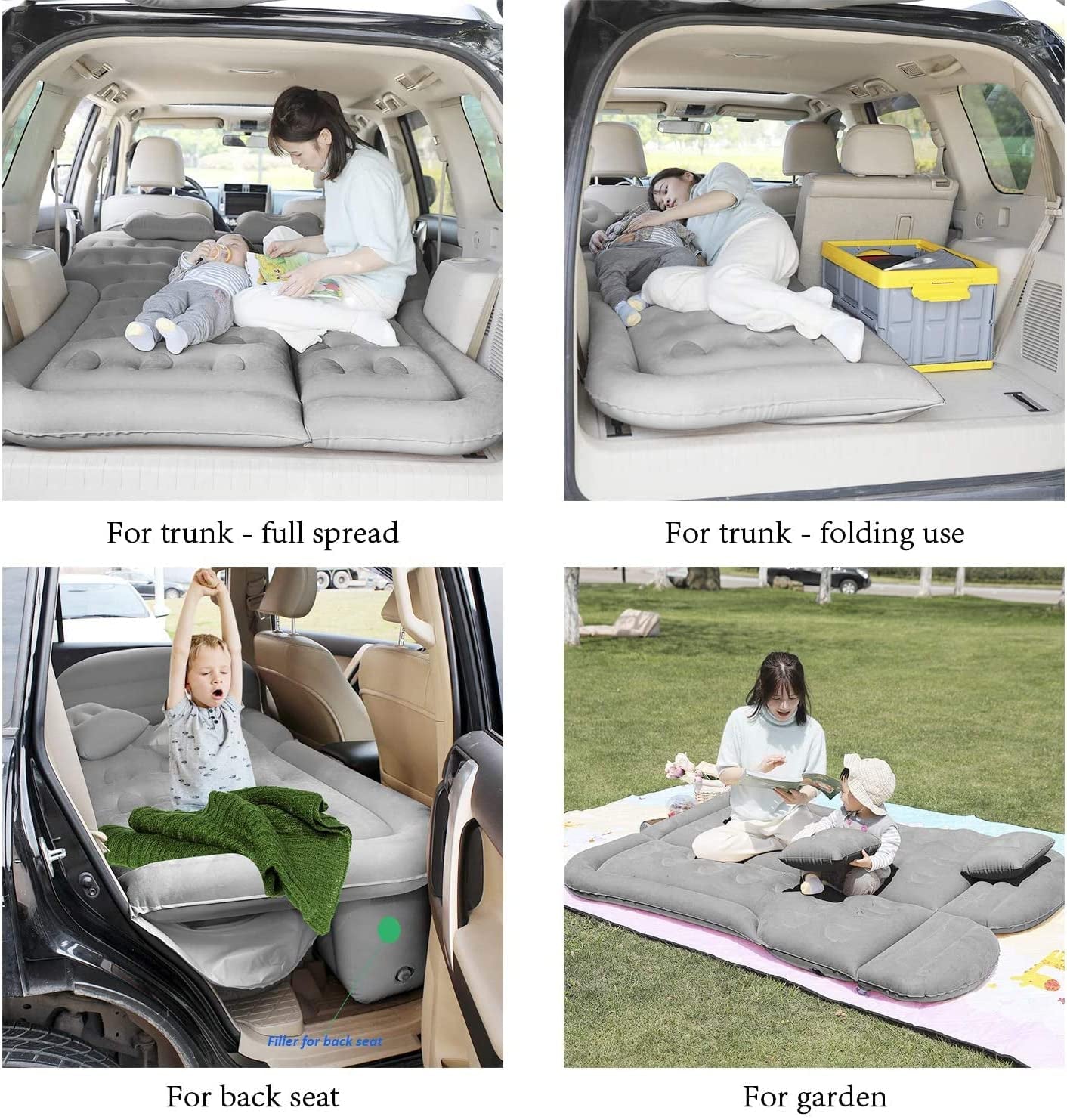 Camping Air Mattress Bed With Cushion Pillow - Inflatable Thickened Air Bed with Air Pump