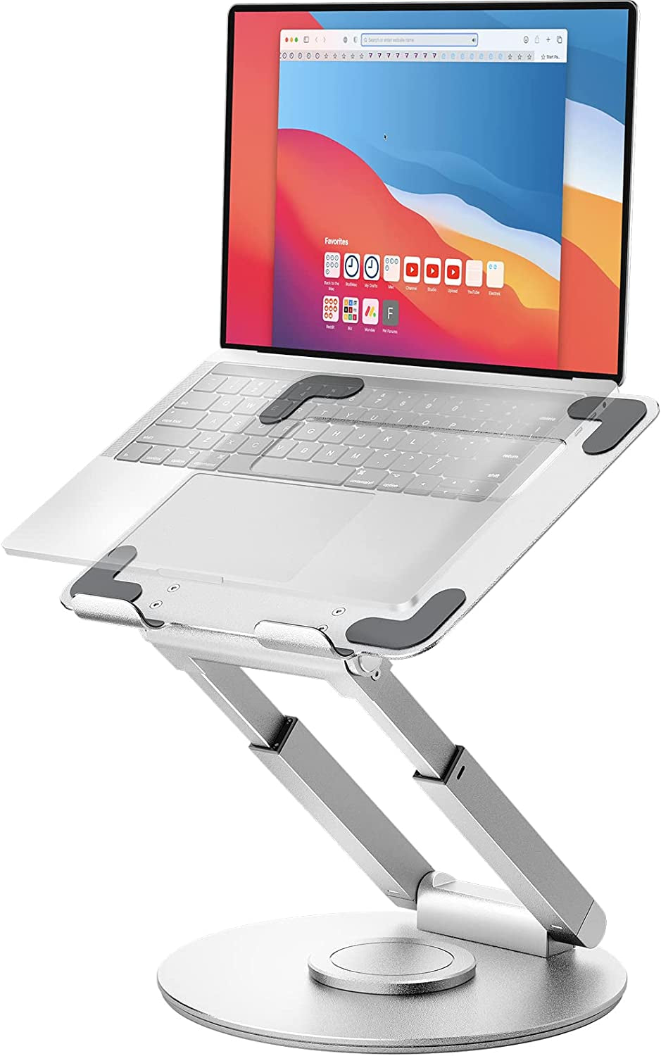 Adjustable Laptop Stand with 360° Swivel Base - Ergonomic Laptop Stand