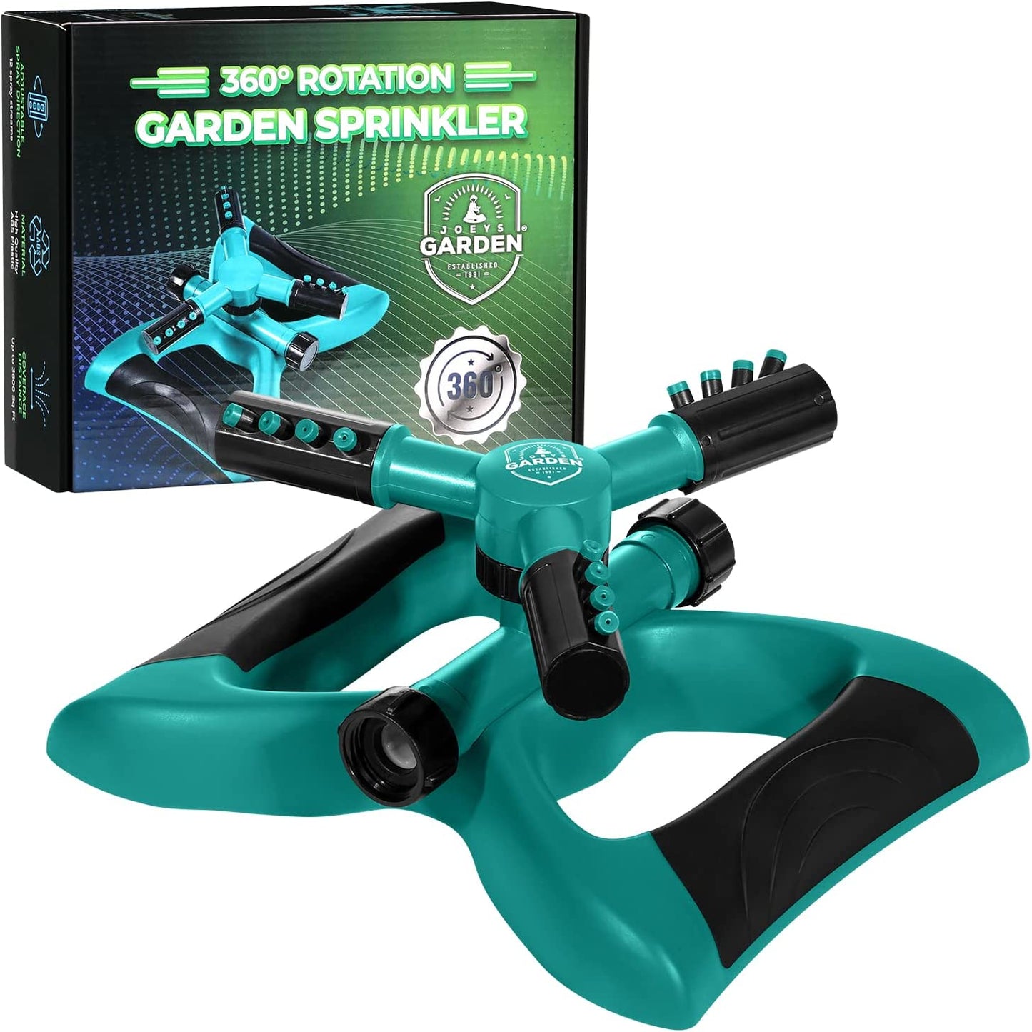 Sprinklers - Automatic Rotating Garden Sprinkler Large Area Coverage Lawn and Yard Sprinklers