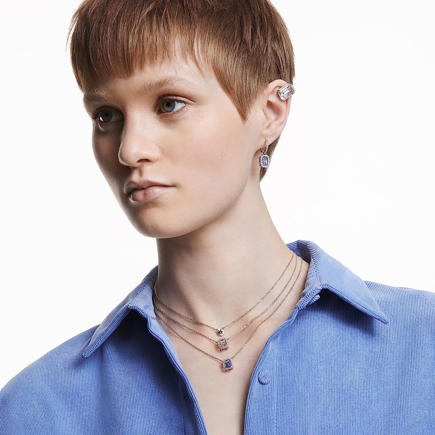 Crystal Attract Necklace Rhodium Tone Finish Jewelry