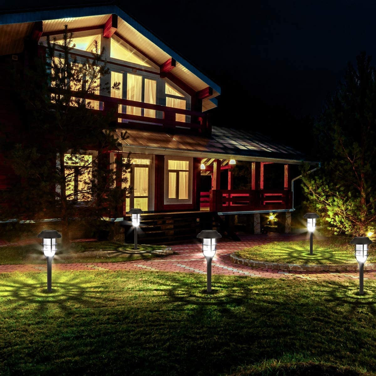 Solar Lights - 8 Outdoor Solar Pathway Lights Auto On/Off Waterproof Garden Lights
