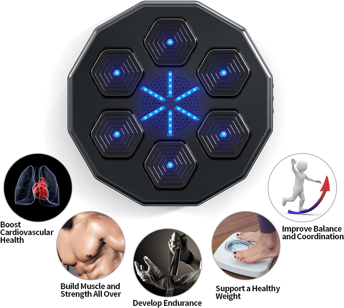 Music Boxing Machine - Wall Mount Music Boxer Smart Focus Training Punching Pads