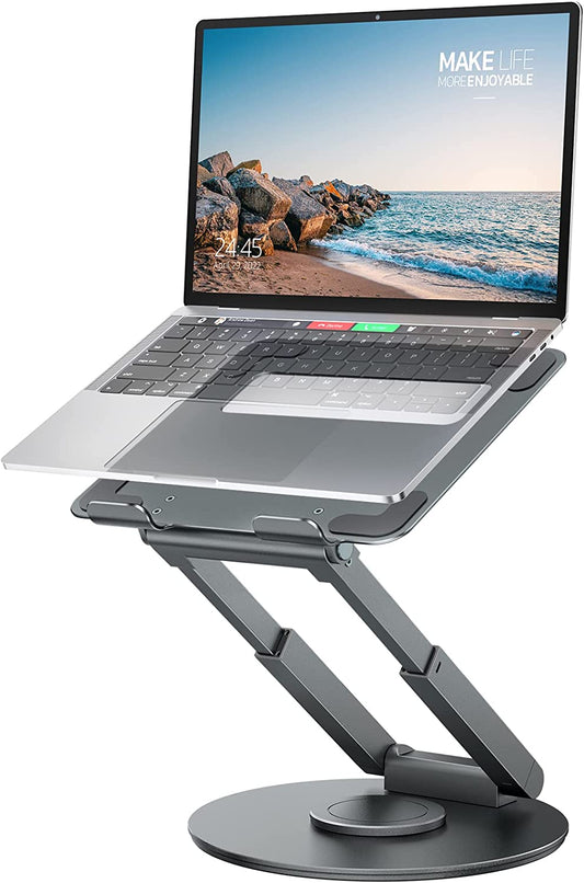 Adjustable Laptop Stand with 360° Swivel Base - Ergonomic Laptop Stand