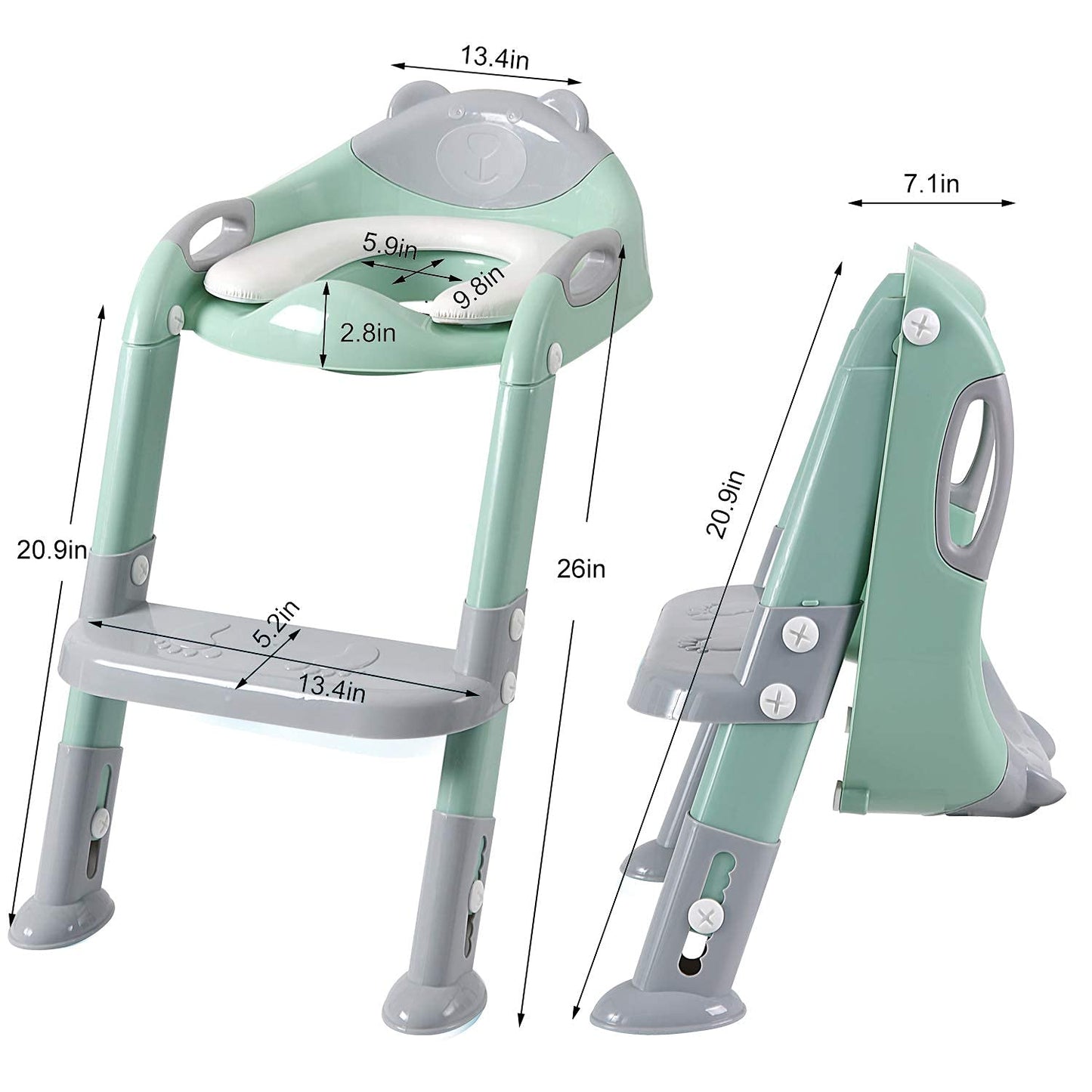 2-in-1 Potty Training Toilet Seat for kids - Toddler Potty Chair with Step Stool Ladder