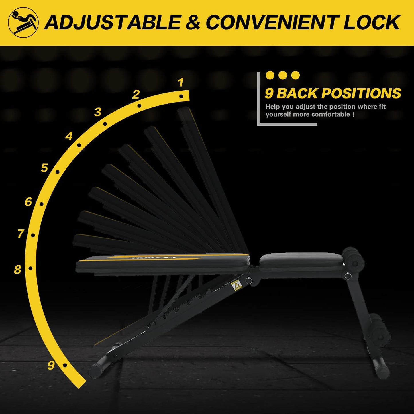 Foldable - Adjustable Bench Press Workout Bench for Full Body Exercise