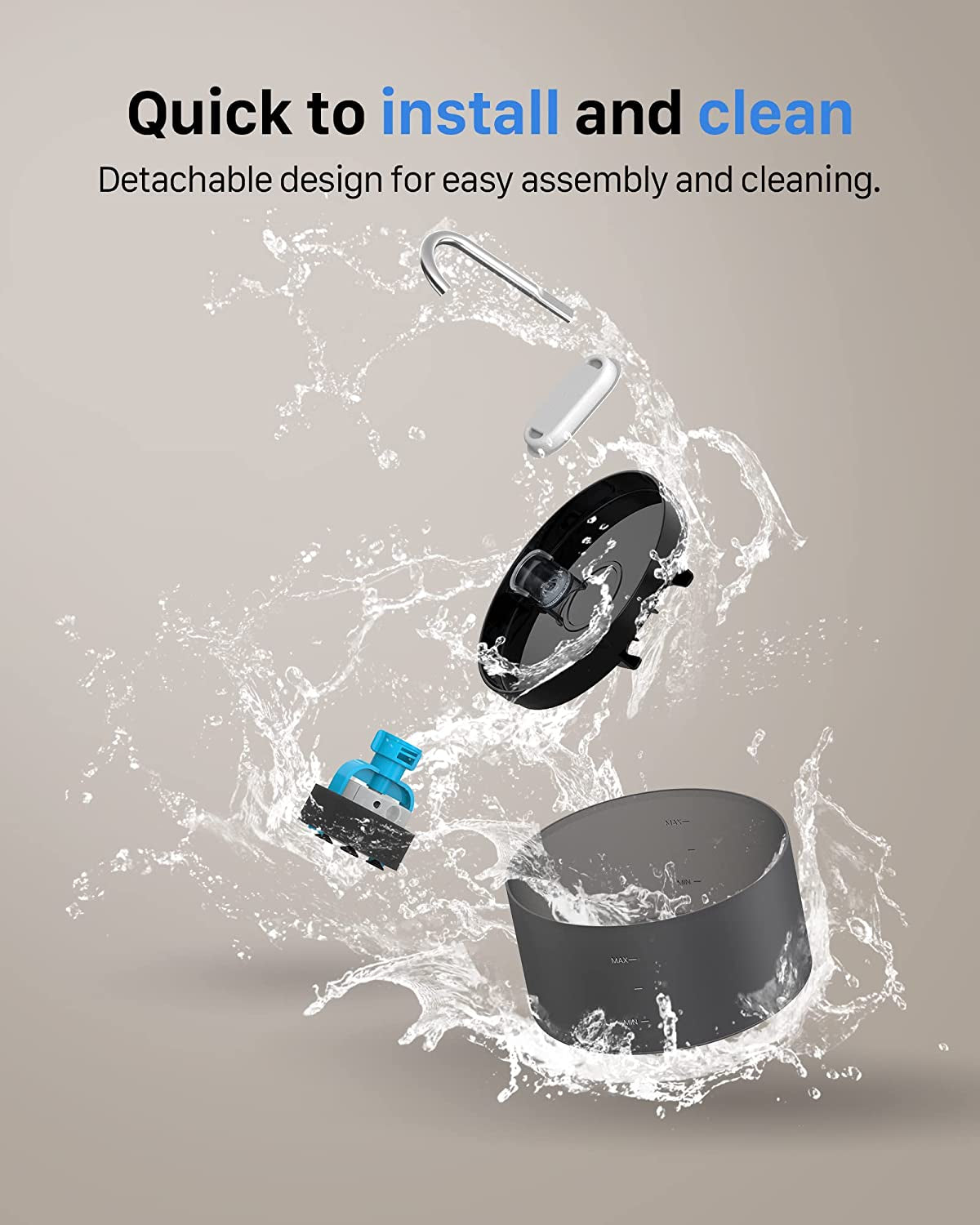 Cat Water Fountain - Pet Silent Water Fountain Built-In Led Light Activated