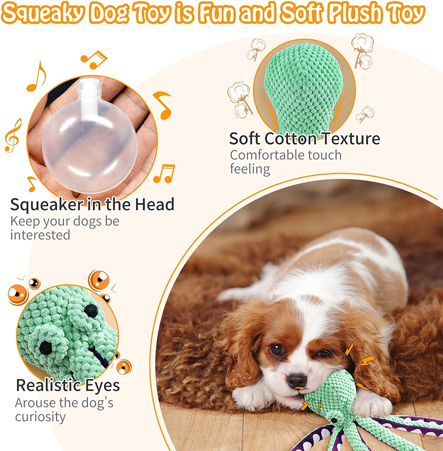 Squeaky Dog Toys - Big Stuffed Toys Durable Puppy Chew Toys