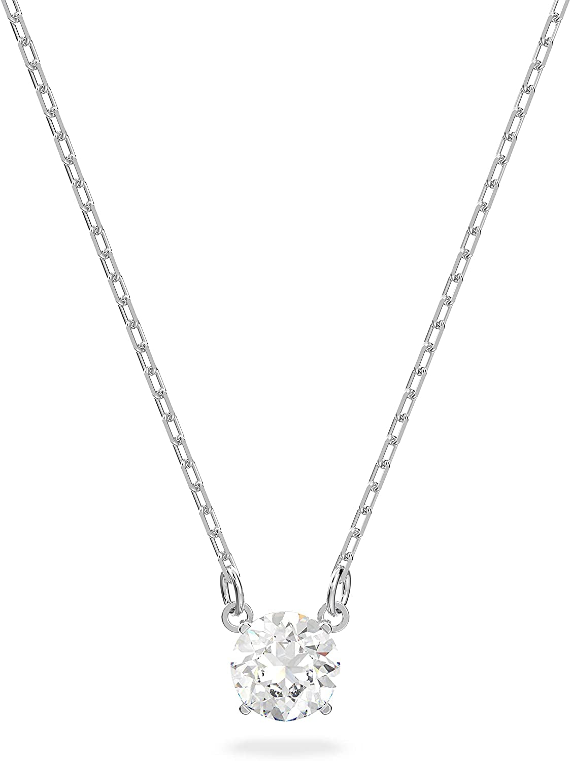 Crystal Attract Necklace Rhodium Tone Finish Jewelry