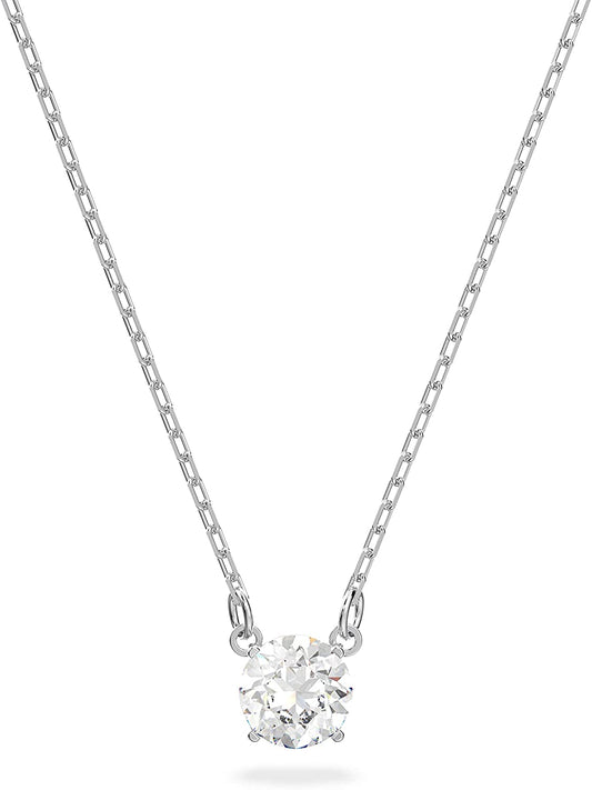 Crystal Attract Necklace Rhodium Tone Finish Jewelry