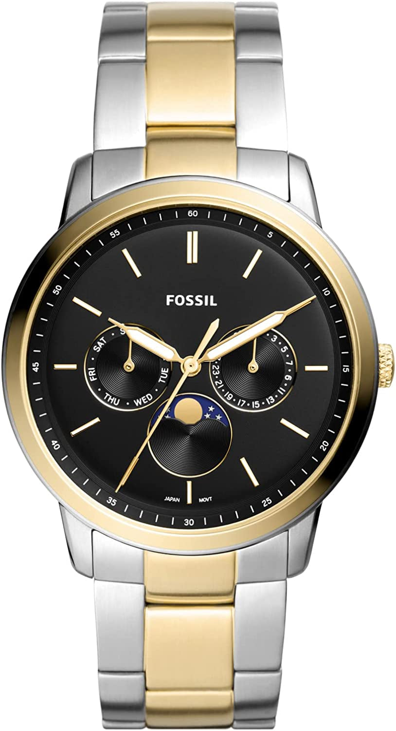 Fossil Neutral Men's Chronograph Watch - Stainless Steel Bracelet or Genuine Leather Band Watches
