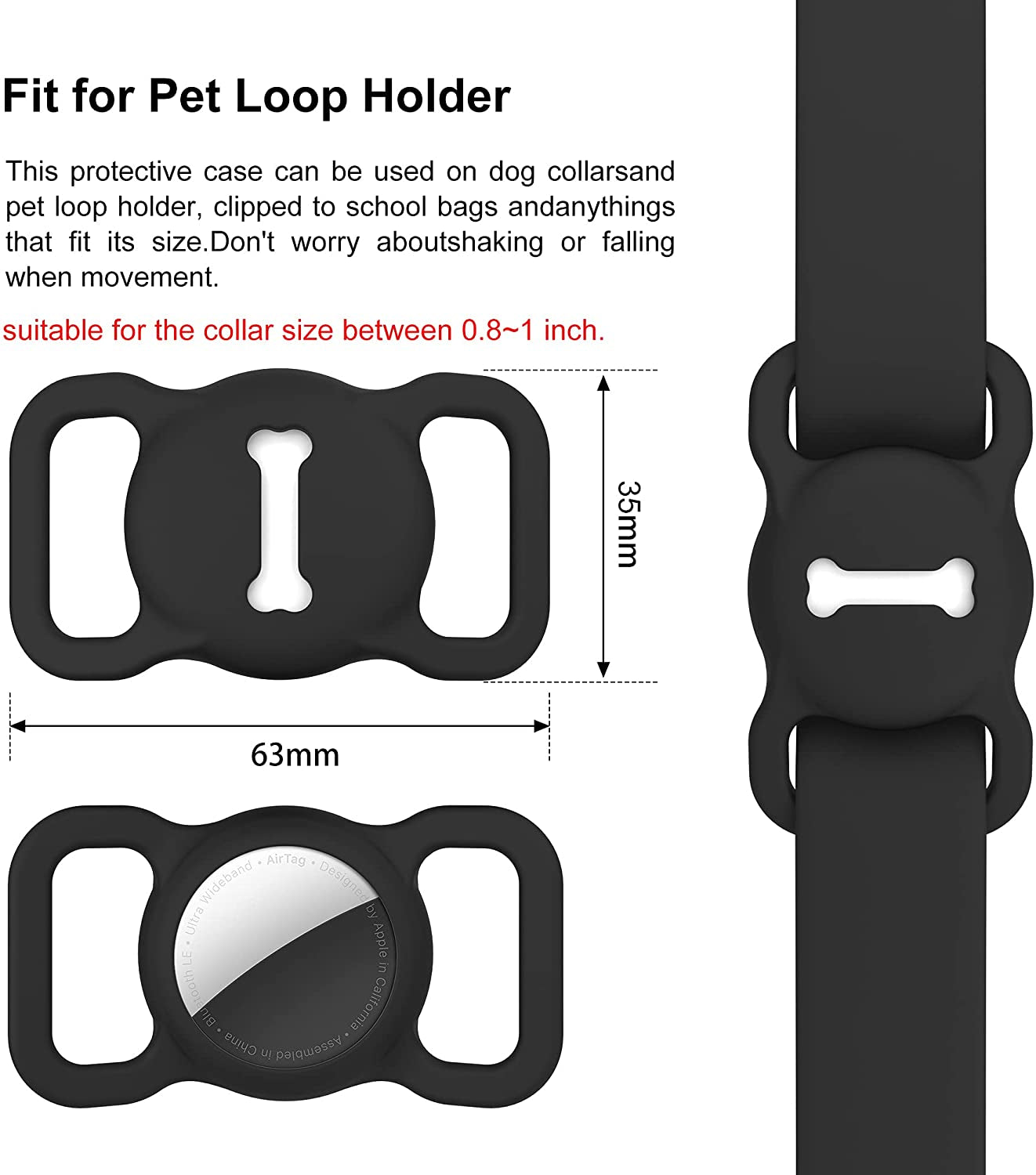 Dog Collar Airtag Holder GPS Tracking Pet Collar