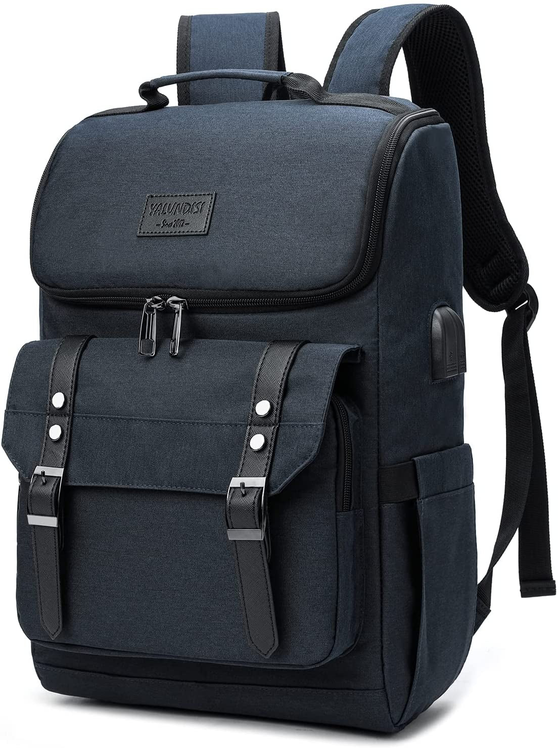 Vintage Laptop Backpack - Travel Backpack with USB Charging Port