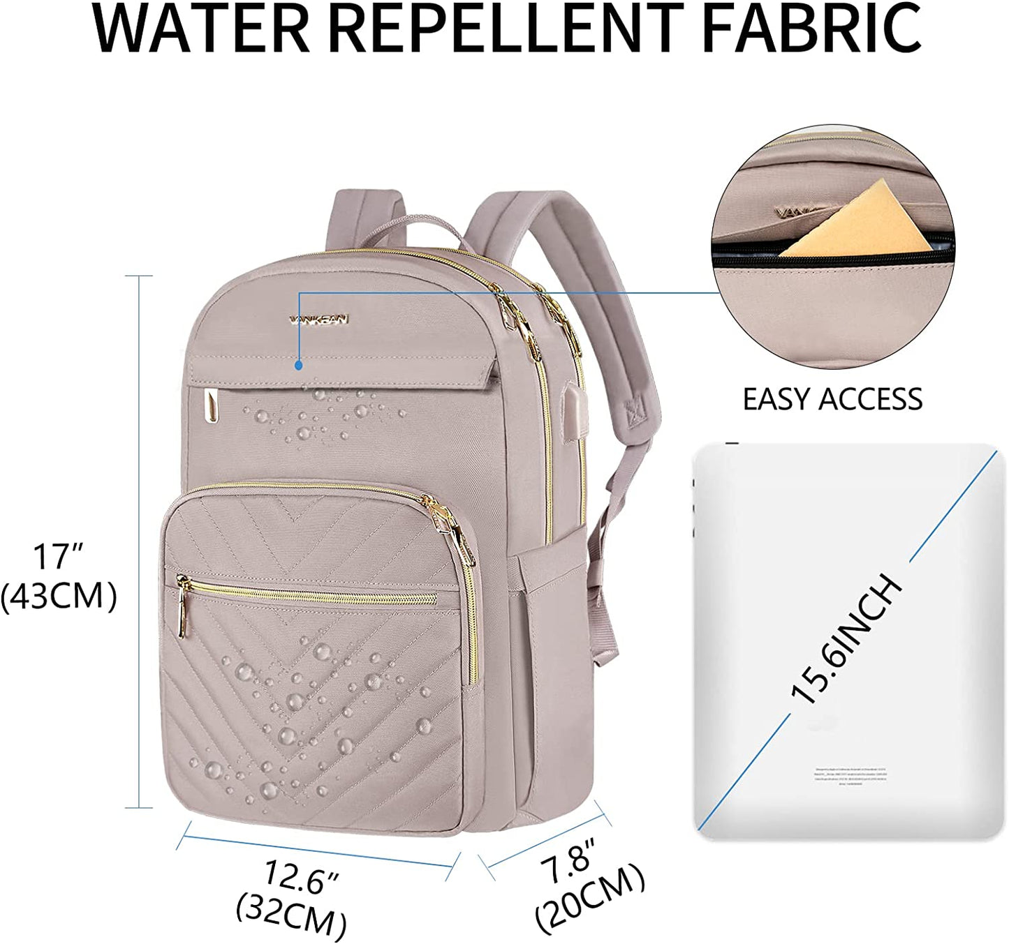 Laptop Backpack - Waterproof Laptop Bag with USB Port Travel Bags